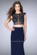 Picture of: Long Two Piece Prom Dress with cap sleeves in Blue, Style: 23910, Main Picture