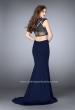 Picture of: Long Two Piece Prom Dress with cap sleeves in Blue, Style: 23910, Back Picture
