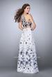 Picture of: Floral Embroidered Two Piece Organza Prom Dress in White, Style: 23919, Back Picture