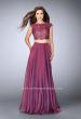 Picture of: Two Piece A-line Dress with Scalloped Top and Pockets in Purple, Style: 23922, Main Picture