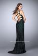 Picture of: High Neck Lace Dress with Side Slit and Strappy Back in Green, Style: 23923, Main Picture