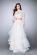 Picture of: Long Sleeve Two Piece Prom Dress with Pockets in White, Style: 23924, Detail Picture 3