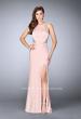Picture of: Long Jersey Prom Dress with Sheer Sides and Back in Pink, Style: 23931, Detail Picture 1