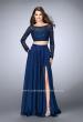 Picture of: Long Sleeve Two Piece Gown with Sheer Neckline in Blue, Style: 23937, Detail Picture 1