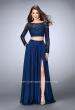 Picture of: Long Sleeve Two Piece Gown with Sheer Neckline in Blue, Style: 23937, Detail Picture 2
