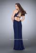 Picture of: Beaded Prom Dress with Side Cut Outs and Strappy Back in Blue, Style: 23941, Back Picture
