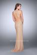Picture of: Long Beaded Dress with Keyhole and Sheer Sides in Nude, Style: 23950, Back Picture