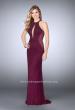 Picture of: Long Beaded Dress with Keyhole and Sheer Sides in Purple, Style: 23950, Detail Picture 2