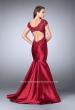 Picture of: Mikado Mermaid Dress with Lace Top and Cap Sleeves in Red, Style: 23960, Detail Picture 3