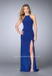 Picture of: Jersey Dress with Side Slit and Sheer Beaded Back in Blue, Style: 23962, Detail Picture 3