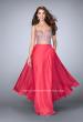 Picture of: Two Piece A-line Prom Dress with Beaded Cut Out Top in Pink, Style: 23966, Main Picture