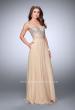 Picture of: Two Piece A-line Prom Dress with Beaded Cut Out Top in Nude, Style: 23966, Detail Picture 1