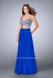 Picture of: Two Piece A-line Prom Dress with Beaded Cut Out Top in Blue, Style: 23966, Detail Picture 2