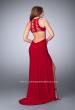 Picture of: Long Jersey Prom Dress with Lace Up Front and Back in Red, Style: 23973, Back Picture
