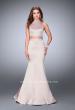 Picture of: Satin Two Piece Mermaid Prom Dress with Beaded Belt in Nude, Style: 23974, Main Picture