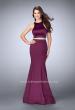 Picture of: Satin Two Piece Mermaid Prom Dress with Beaded Belt in Purple, Style: 23974, Detail Picture 1