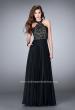 Picture of: Long High Collar A-line Prom Dress with Pockets in Black, Style: 23975, Detail Picture 1