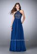 Picture of: Long High Collar A-line Prom Dress with Pockets in Blue, Style: 23975, Detail Picture 2