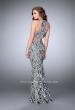 Picture of: Two Piece Multi-Colored Lace Dress with Racer Back in Black, Style: 23976, Back Picture
