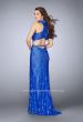 Picture of: Lace Two Piece Gown with High Neck and Embellishments in Blue, Style: 23978, Back Picture