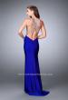 Picture of: High Neck Jersey Dress With Beading and Strappy Back in Blue, Style: 23982, Back Picture