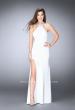 Picture of: High Neck Jersey Dress With Beading and Strappy Back in White, Style: 23982, Detail Picture 4