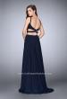 Picture of: Two Piece Jersey Dress with Cut Outs and Open Back in Blue, Style: 23986, Back Picture