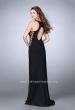 Picture of: Fitted Jersey Dress with Lace Up Neckline and Sides in Black, Style: 23989, Back Picture