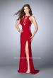 Picture of: Fitted Jersey Dress with Lace Up Neckline and Sides in Red, Style: 23989, Detail Picture 1