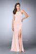 Picture of: High Beaded Neck Prom Dress with Strappy Back in Pink, Style: 23993, Detail Picture 2