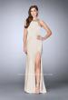 Picture of: High Beaded Neck Prom Dress with Strappy Back in Nude, Style: 23993, Detail Picture 3