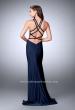 Picture of: High Beaded Neck Prom Dress with Strappy Back in Blue, Style: 23993, Detail Picture 5
