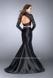 Picture of: Two Piece Mermaid Dress with Long Sleeve Lace Top in Black, Style: 23995, Back Picture