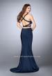 Picture of: Two Piece Jersey Dress with Beaded Strappy Back in Blue, Style: 24000, Back Picture