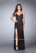 Picture of: Floral Fitted Lace Dress with a Sweetheart Neckline in Black, Style: 24005, Detail Picture 1