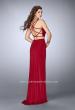 Picture of: Two Piece Gathered Jersey Dress with Side Slit in Red, Style: 24007, Main Picture