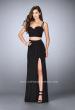 Picture of: Two Piece Gathered Jersey Dress with Side Slit in Black, Style: 24007, Detail Picture 1
