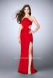 Picture of: Long Jersey Dress with Side Cut Outs and Strappy Back in Red, Style: 24009, Detail Picture 1
