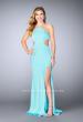 Picture of: Long Jersey Dress with Side Cut Outs and Strappy Back in Blue, Style: 24009, Detail Picture 2