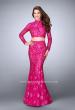 Picture of: Long Sleeve Two Piece Lace Dress with Open Back in Pink, Style: 24013, Main Picture
