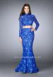 Picture of: Long Sleeve Two Piece Lace Dress with Open Back in Blue, Style: 24013, Detail Picture 2