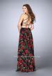 Picture of: Two Piece Floral A-line Dress with Vegan Leather Top in Print, Style: 24014, Back Picture