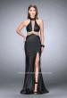 Picture of: Long Vegan Leather Prom Dress with Choker in Black, Style: 24018, Main Picture