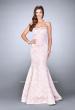 Picture of: Long Strapless Floral Print Prom Dress in Pink, Style: 24020, Main Picture