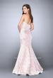 Picture of: Long Strapless Floral Print Prom Dress in Pink, Style: 24020, Back Picture