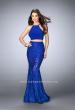 Picture of: High Neck Two Piece Romper Dress with Sheer Lace Skirt in Blue, Style: 24029, Main Picture