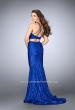 Picture of: High Neck Two Piece Romper Dress with Sheer Lace Skirt in Blue, Style: 24029, Back Picture