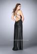 Picture of: High Neck Vegan Leather Dress with Strappy Back in Black, Style: 24041, Back Picture