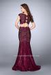 Picture of: Two Piece Lace Dress with Scalloped Edges and Back in Red, Style: 24047, Back Picture