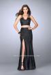Picture of: Long Vegan Leather Two Piece Connecting Prom Dress in Black, Style: 24080, Main Picture